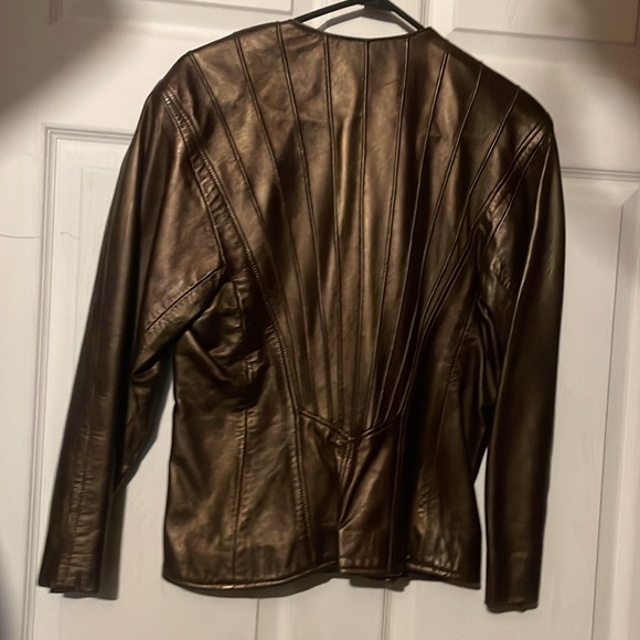 Vakko soft metallic leather jacket - Picture 11 of 11